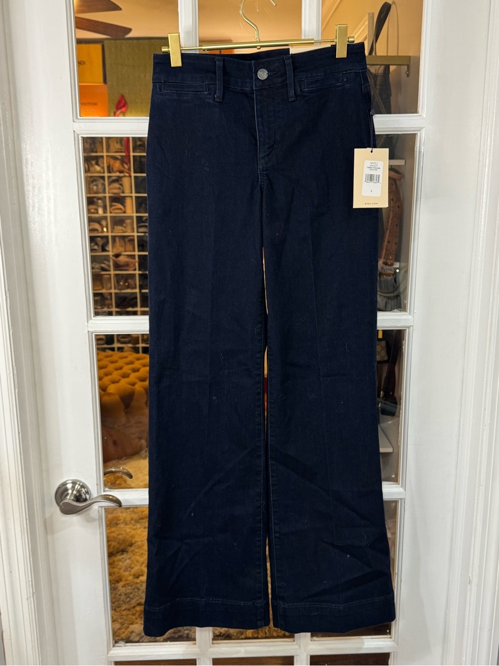 👖✨ NYDJ Dark Denim Wide-Leg TERESA Trouser Pants Jeans Denim NWT ✨👖 - Picture 8 of 12